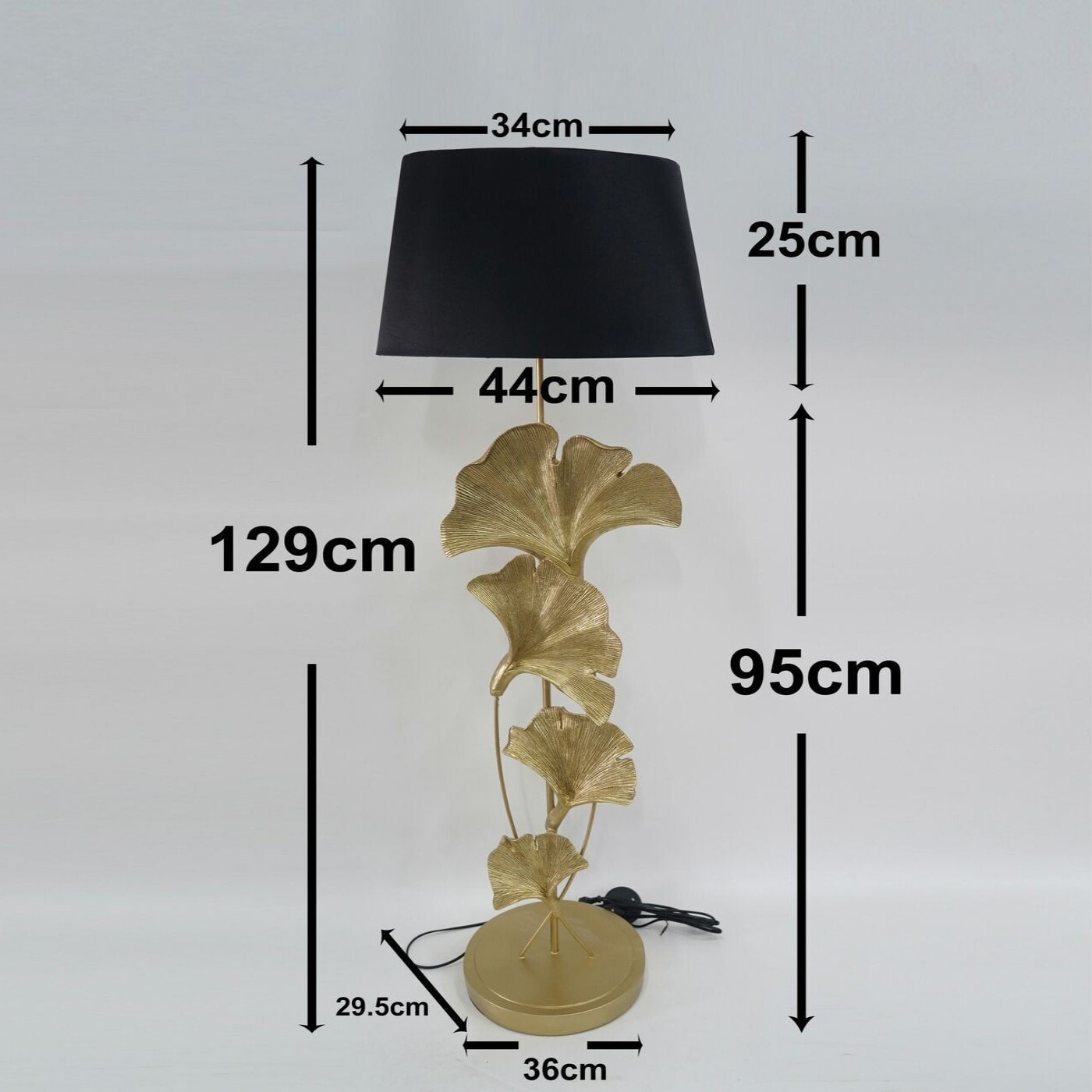 Lampadaire feuilles de ginkgo 129cm dorées Kare Design