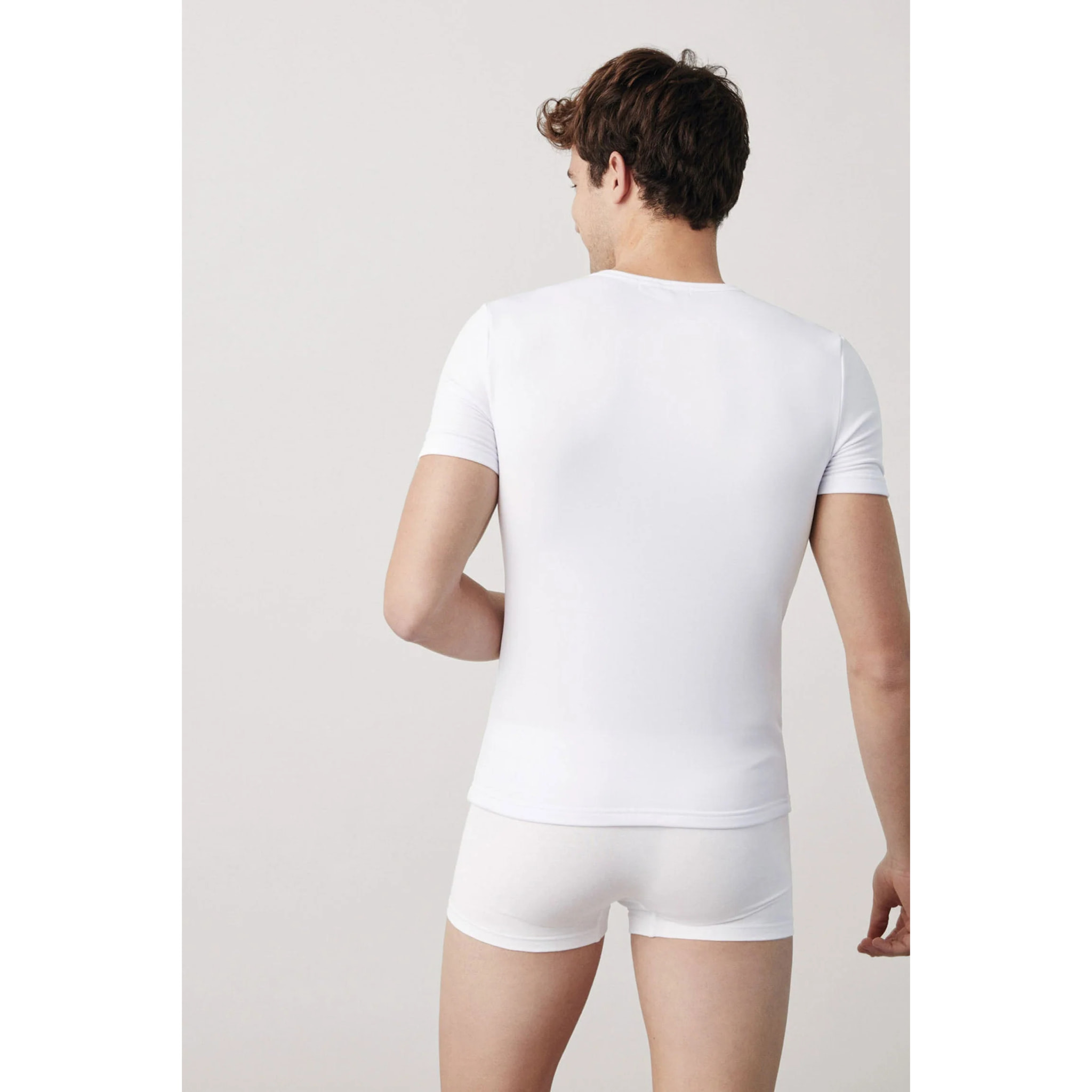 Maglia termica bianca a maniche corte