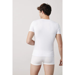 Maglia termica bianca a maniche corte