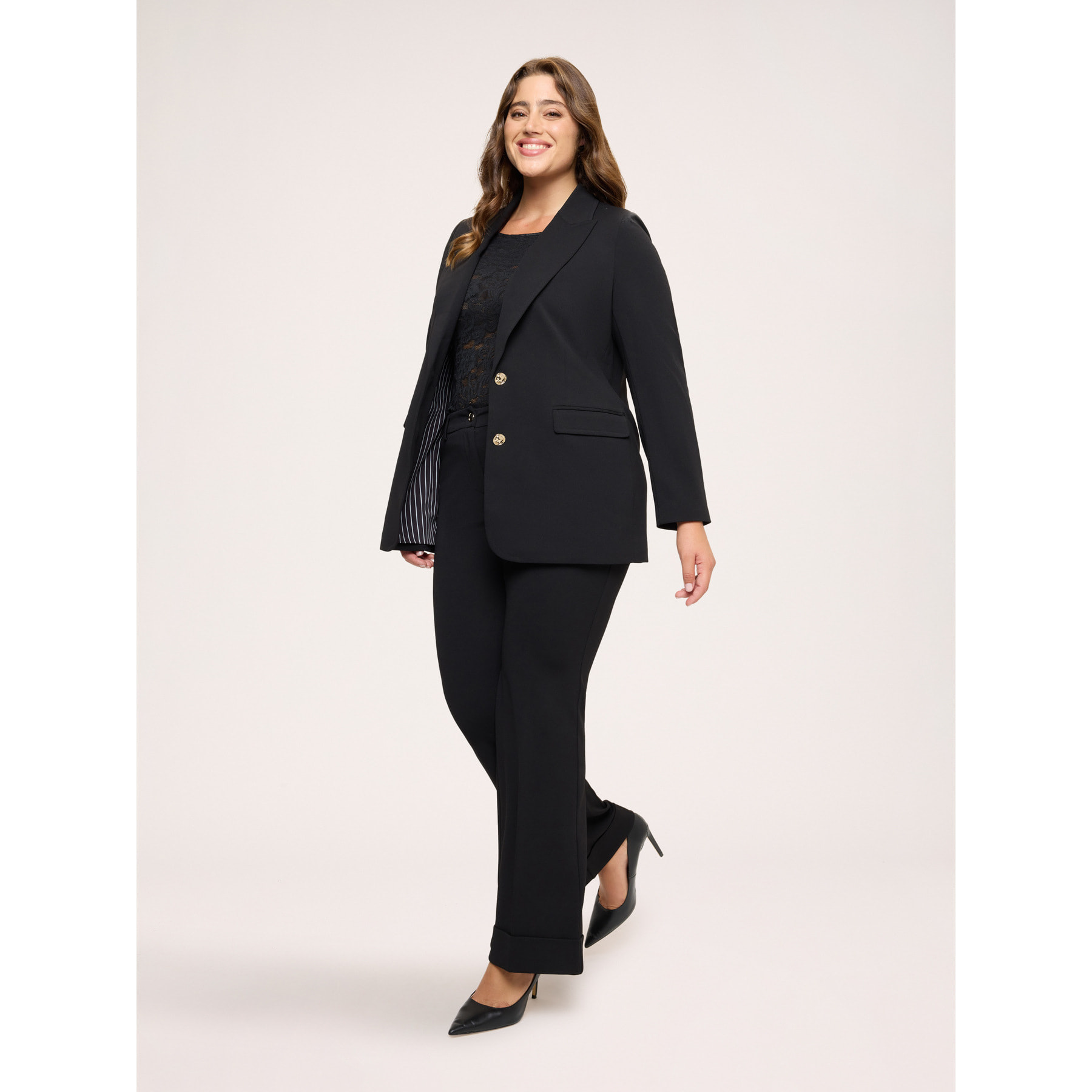 Fiorella Rubino - Pantalones Flare en tejido stretch - Negro