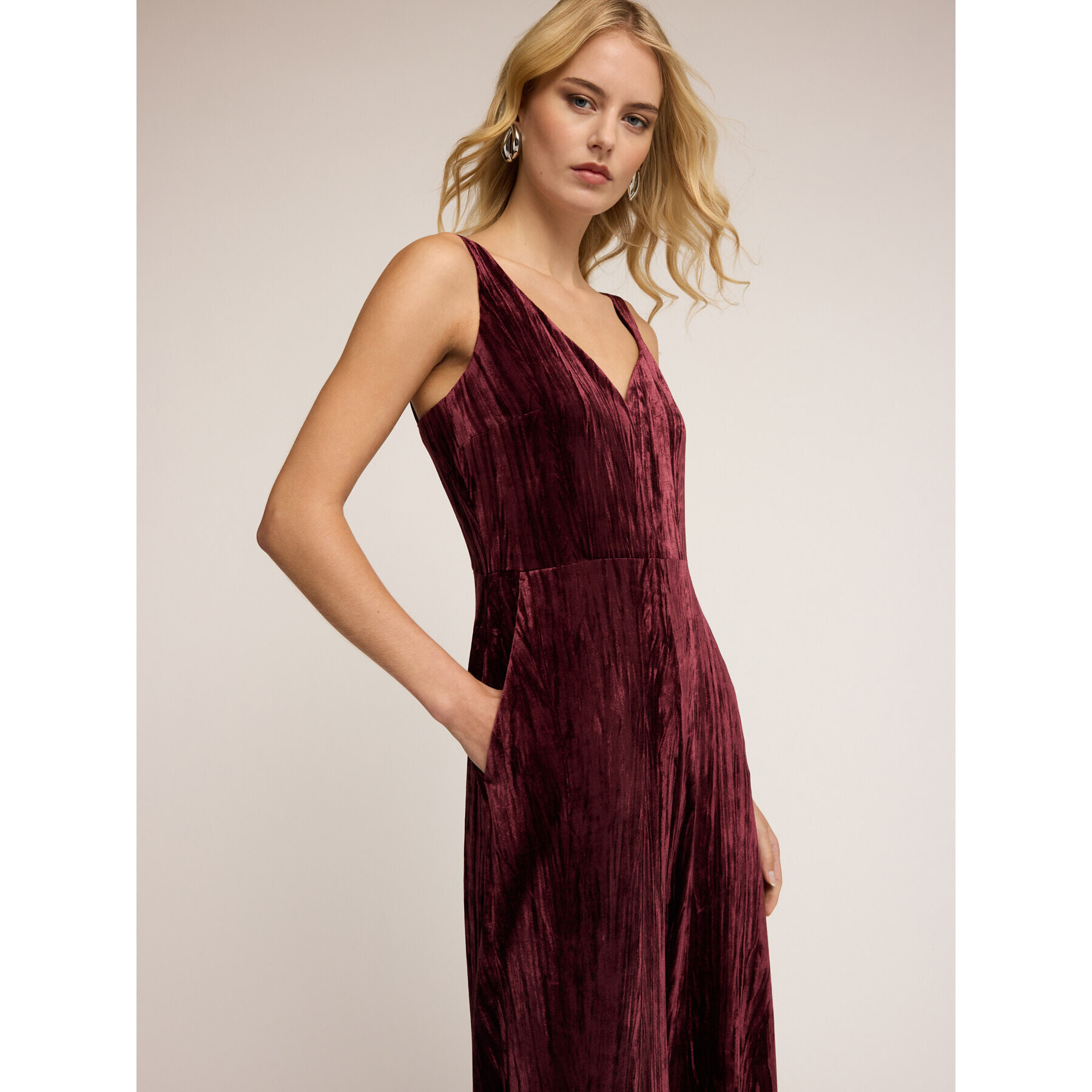 Motivi - Mono largo de terciopelo - Burgundy