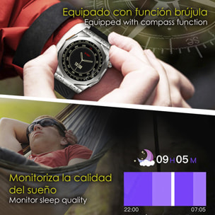 DAM Smartwatch Z83 Max triple pulsera. Pantalla AMOLED, split screen, llamadas BT. Temperatura, tensión, etc. Modos deportivos. 4,4x1,27x5,5 Cm. Color: Naranja