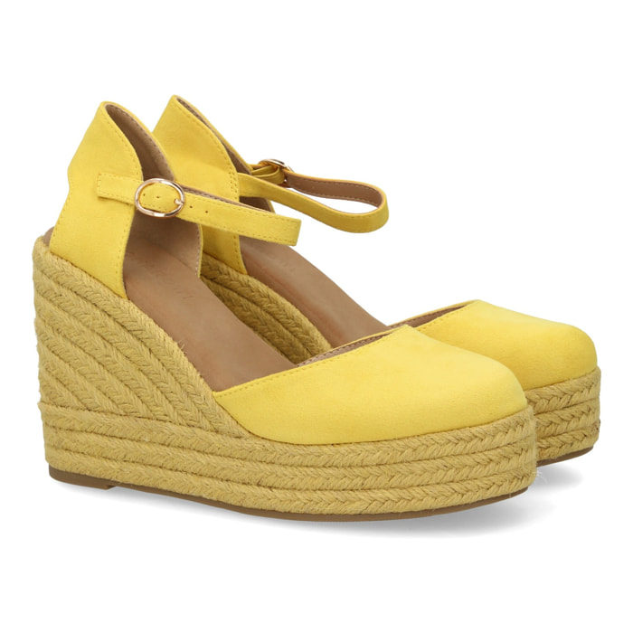 Alpargata cuña mujer talón cerrado y pulsera tobillo