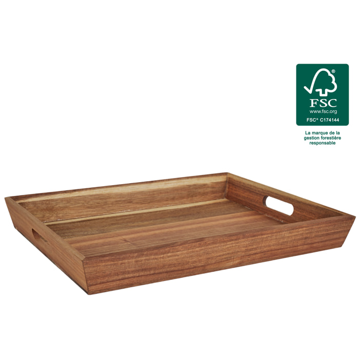 PLATEAU A POIGNEES ACACIA 42X33CM M6