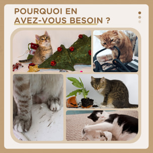 Arbre à chat modulable - griffoirs, 2 niches, 4 plateformes, 2 boules suspendues - peluche douce beige