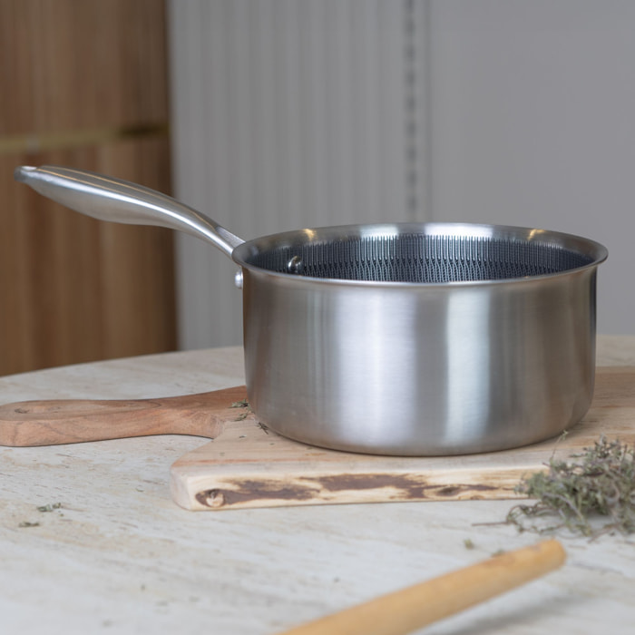 Casserole 16cm revêtu en acier inoxydable - tous feux TRINOX