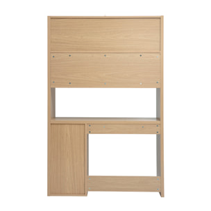 Bureau bibliothèque avec rangements finition bois clair chêne L115 cm WISSEM