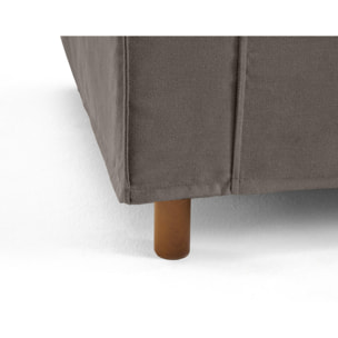 Jake - canapé déhoussable d'angle droit 5 places en tissu - Gris