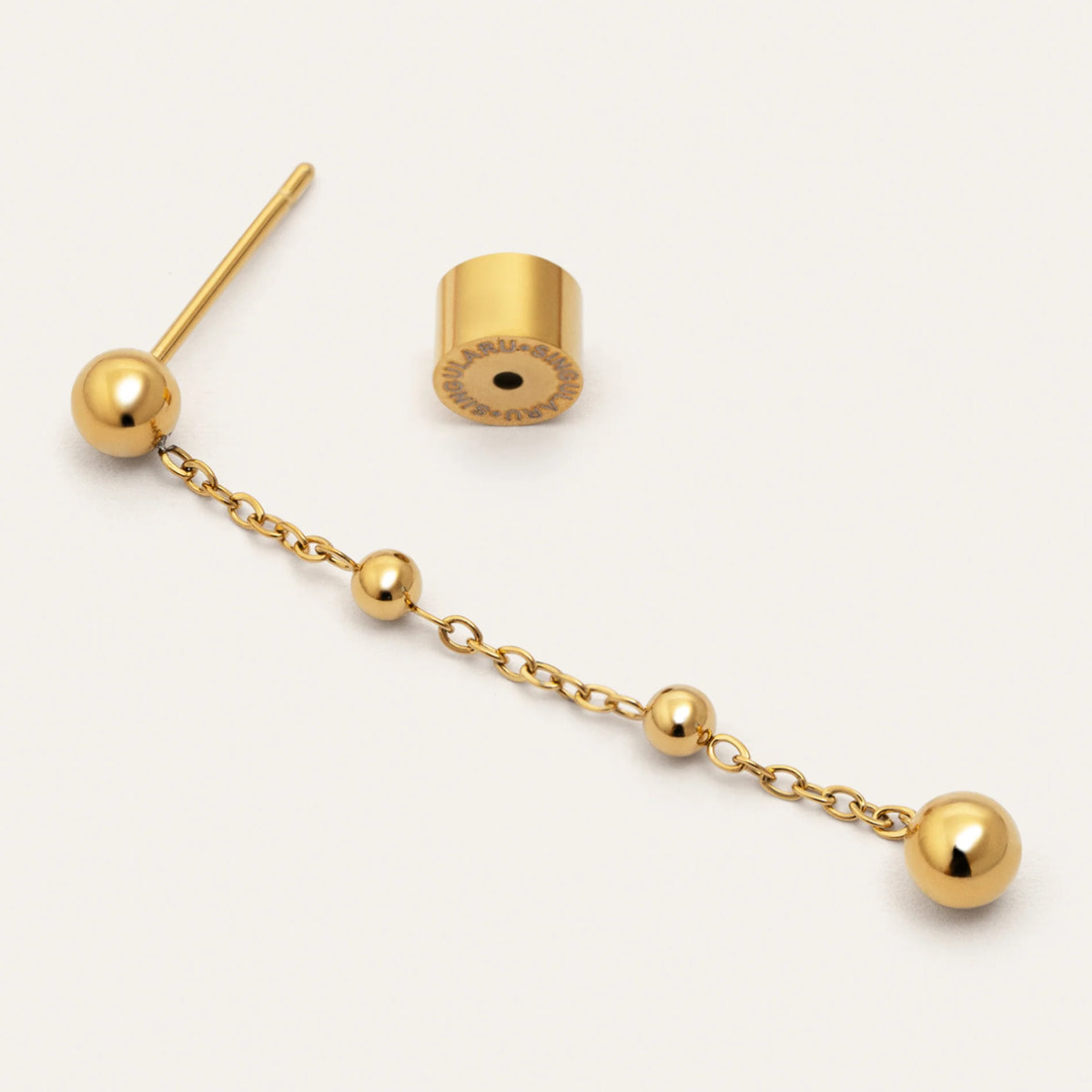 Pendiente Suelto Drop Bomb Acero Baño Oro