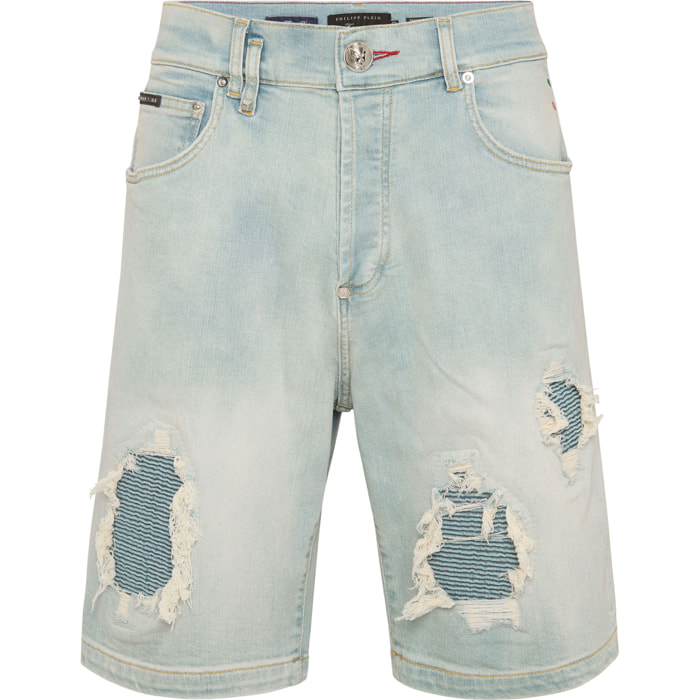 PHILIPP PLEIN DENIM SHORTS
