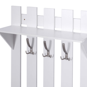 Conjunto de Recibidor de Entrada con Espejo Perchero y Zapatero Muebles de Entrada con 3 Ganchos Estante y 2 Cajones para Pasillo Blanco