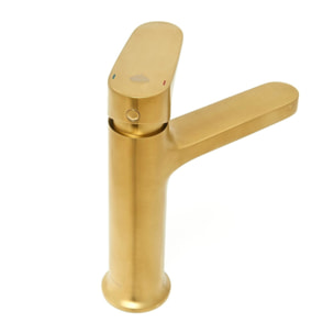 Dark set mitigeur lavabo + mitigeur cuisine Ceramia Timeless acier inoxydable, douchette extractible, or (SATB185BG)