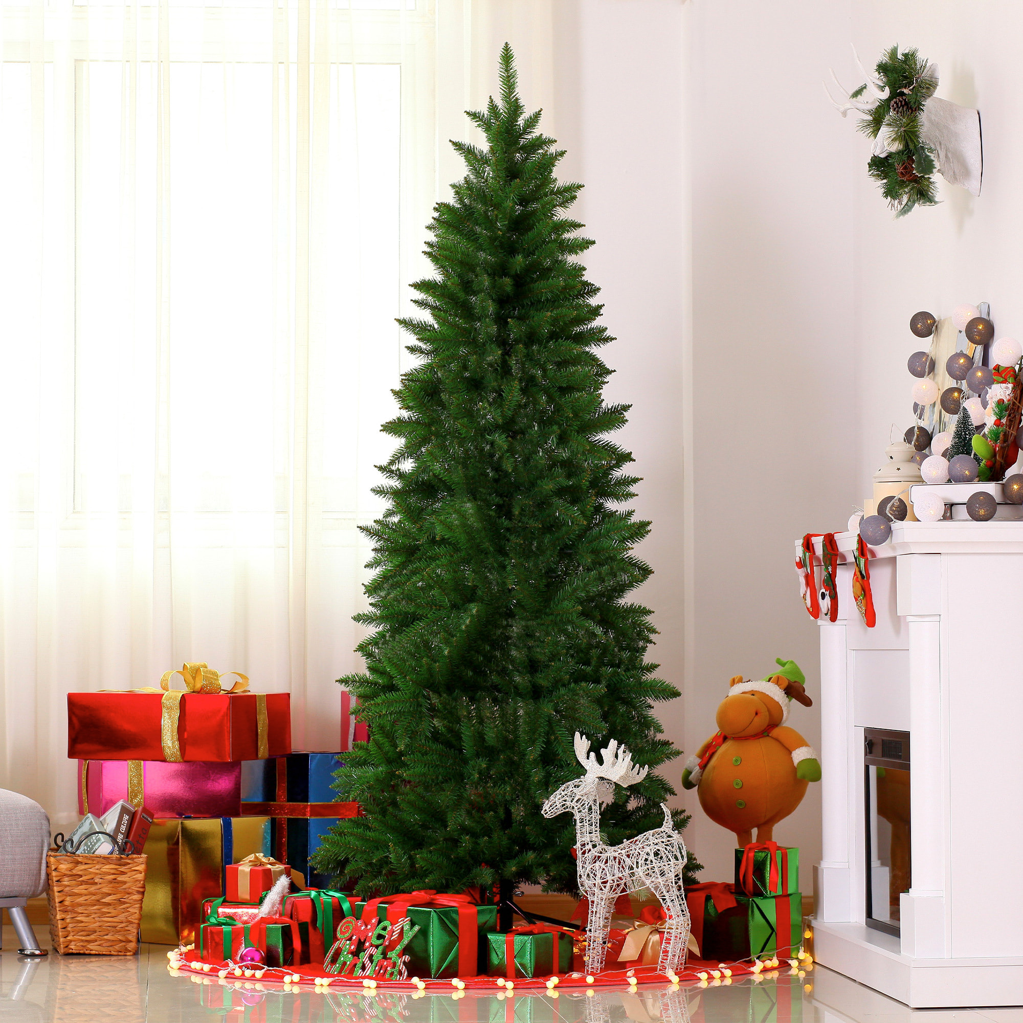 árbol de Navidad Artificial con 865 Ramas 91x210cm Verde