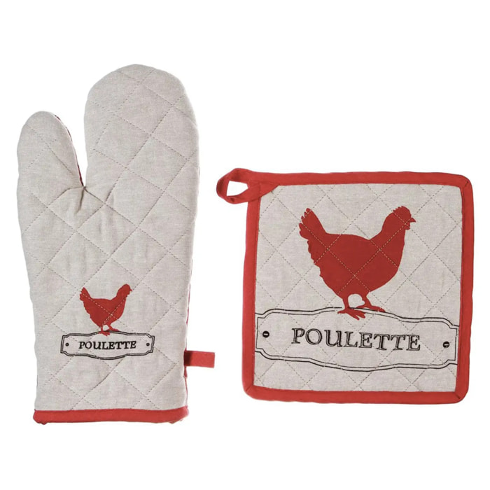 Gant manique poule multicolore H30cm