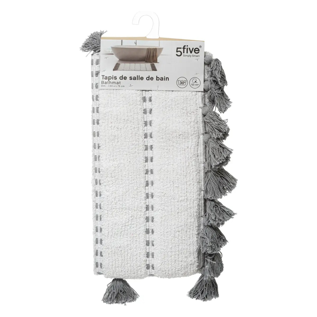 Tapis 50x75cm gris blanc