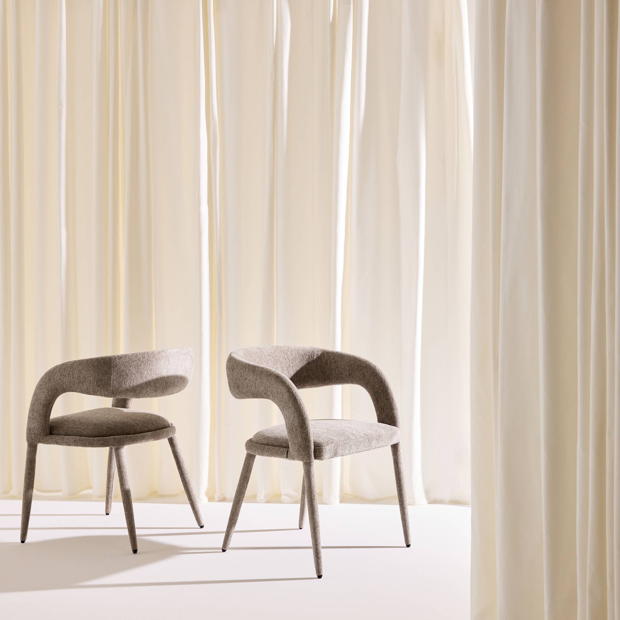 Fauteuil contemporain tissu (lot de 2) ALESSIA
