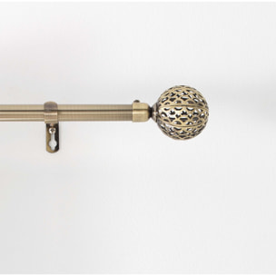 Kit de tringle embouts sphères sculptées - Doré Mat