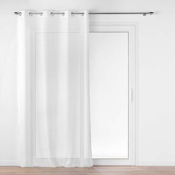 Voilage à motifs géométriques - Blanc