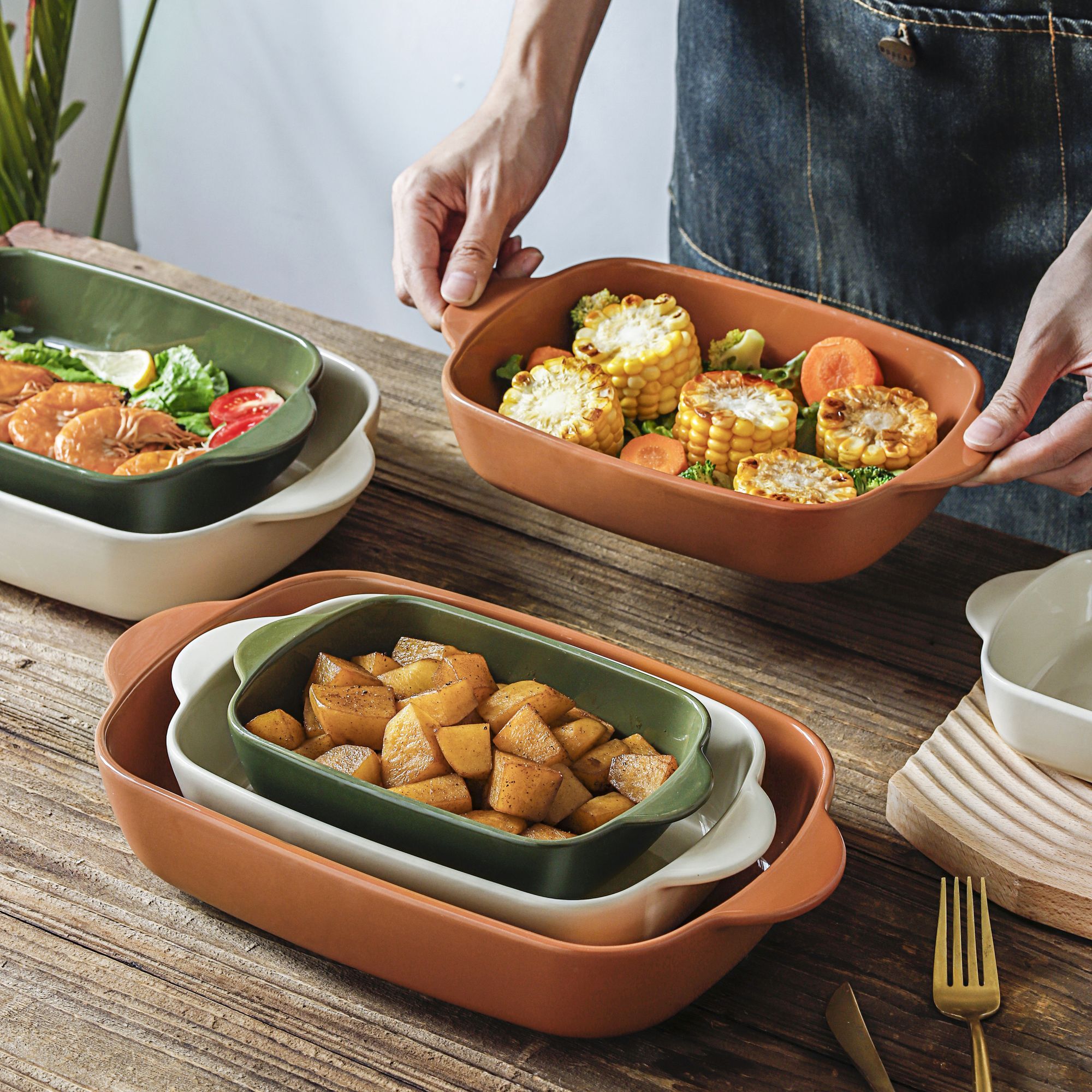 Plat à four rond en grès terracotta OCTAVE