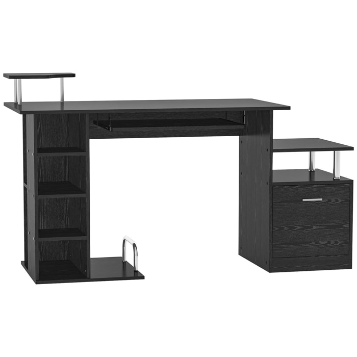 Bureau pour ordinateur table meuble pc informatique en MDF noir