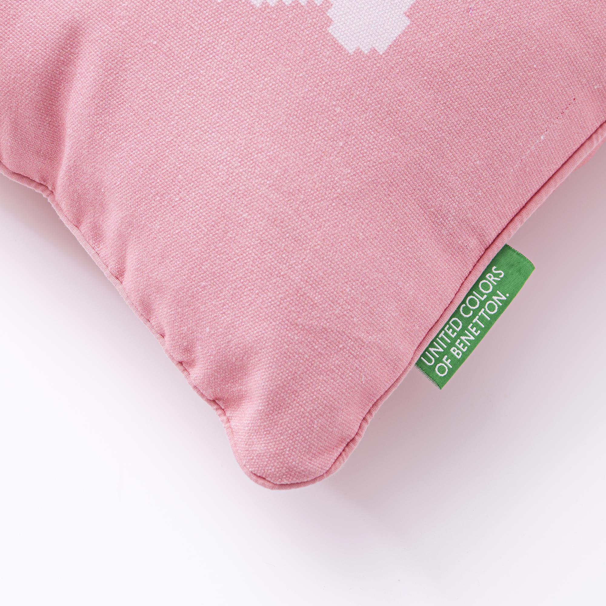 Cojin 40x40cm relleno 300gr poliester 100% algodon canvas 300gsm conejo rosa benetton