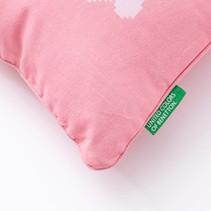 Cojin 40x40cm relleno 300gr poliester 100% algodon canvas 300gsm conejo rosa benetton