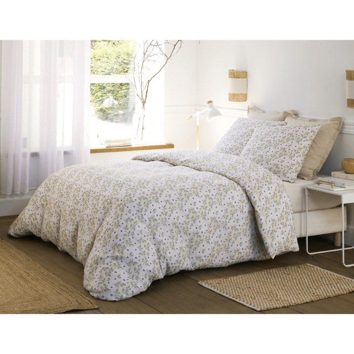 Parure housse de couette 100% gaze de coton imprimé loucile