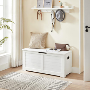 Panca Contenitore Oslo in Legno Bianco con Maniglie
