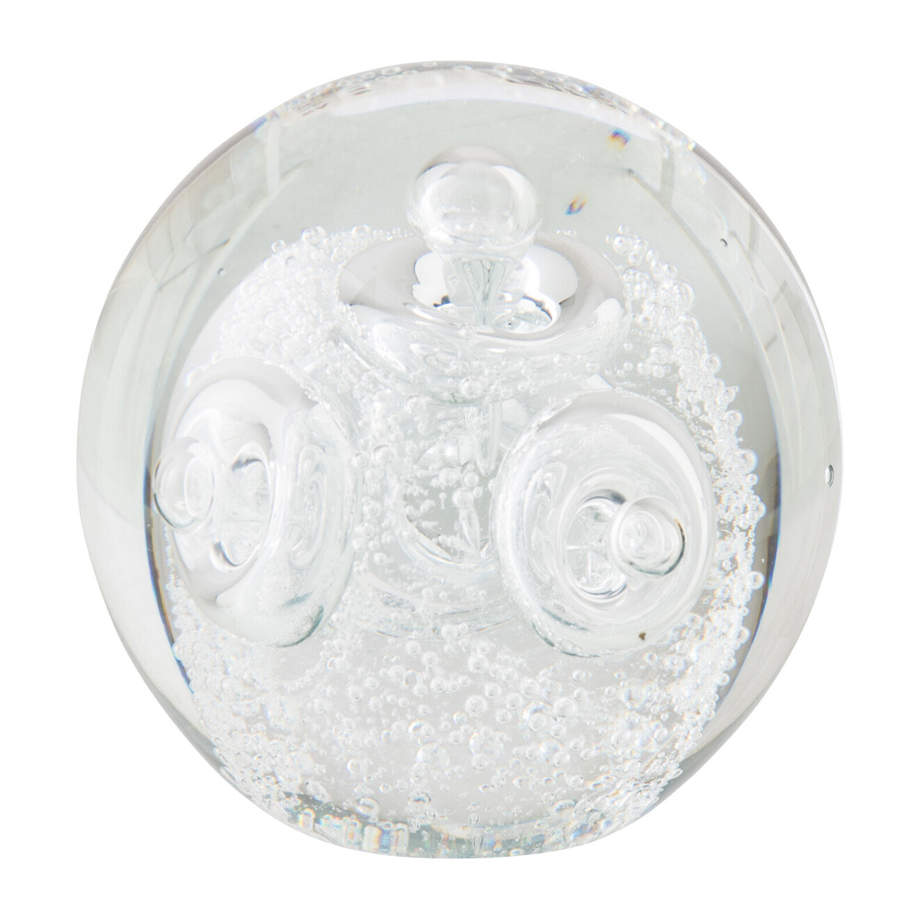 J-Line Presse-papier Anneaux Balle - verre - transparent - medium