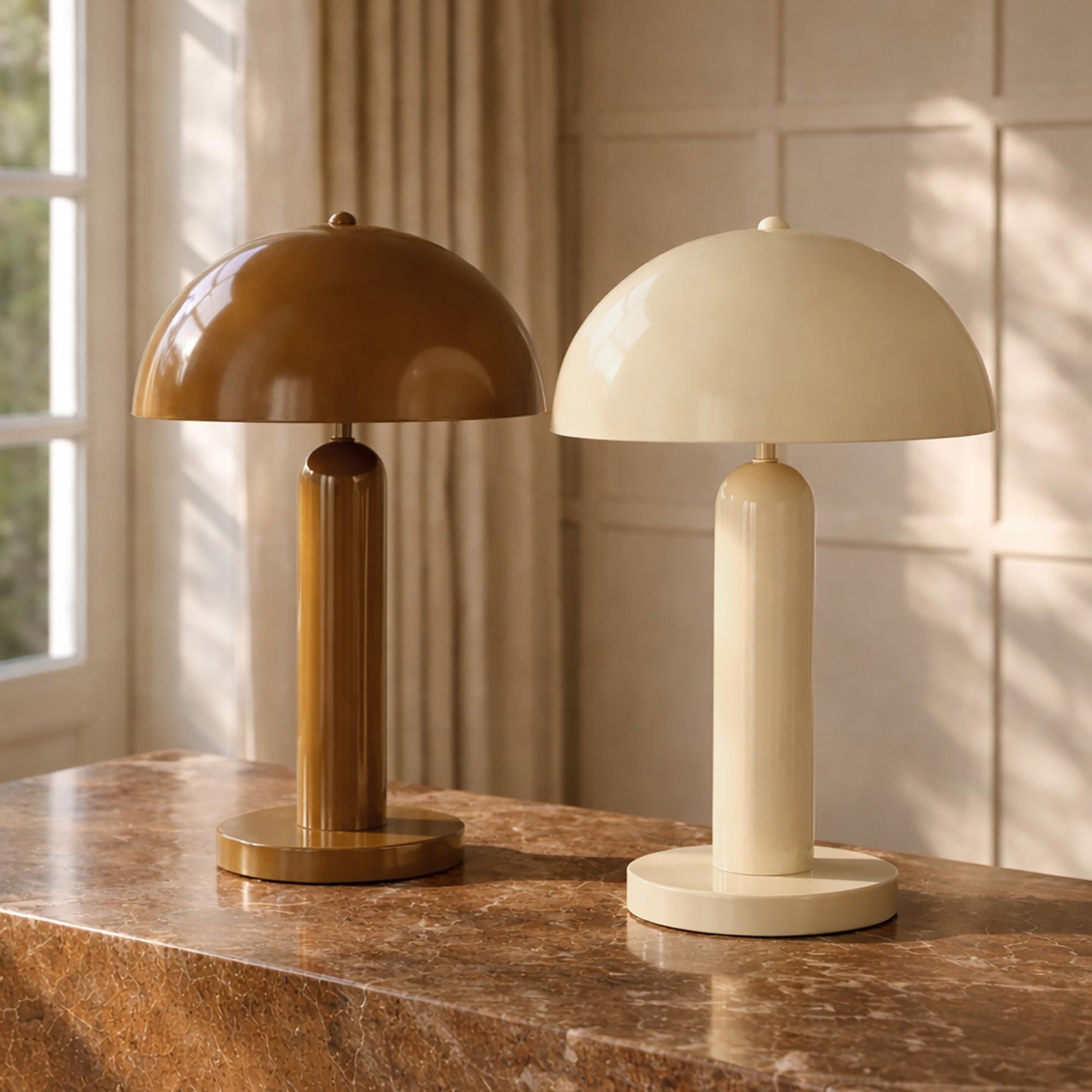 Lampe en métal moka KYRA