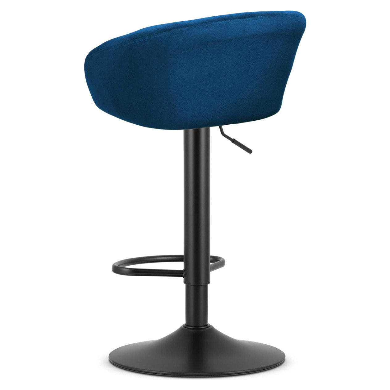 Set di 2 sgabelli bar East in velluto blu e metallo nero