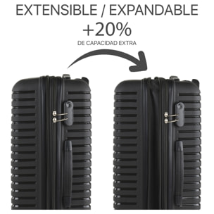 Juego De Maletas Rígidas Pp Itaca Glasgow Negro