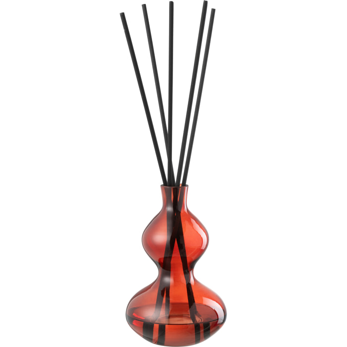 J-Line Bâtonnets parfumés Olive & Frank Incense - verre - rouge - small - 500 ml