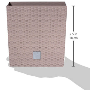 Maceta efecto rattán 4 litros con cubilete para plantar en color mocca