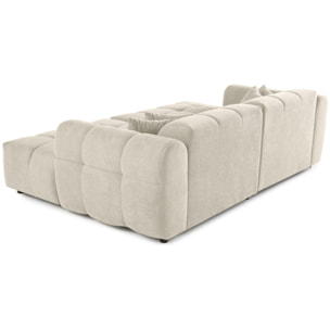 Ray - canapé droit 4 places avec double méridienne - assise profonde - en tissu texturé - Beige