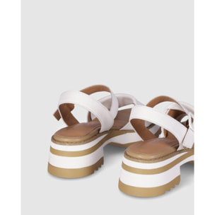 Sandalias de Piel - Blanco - Tacón: 4 cm