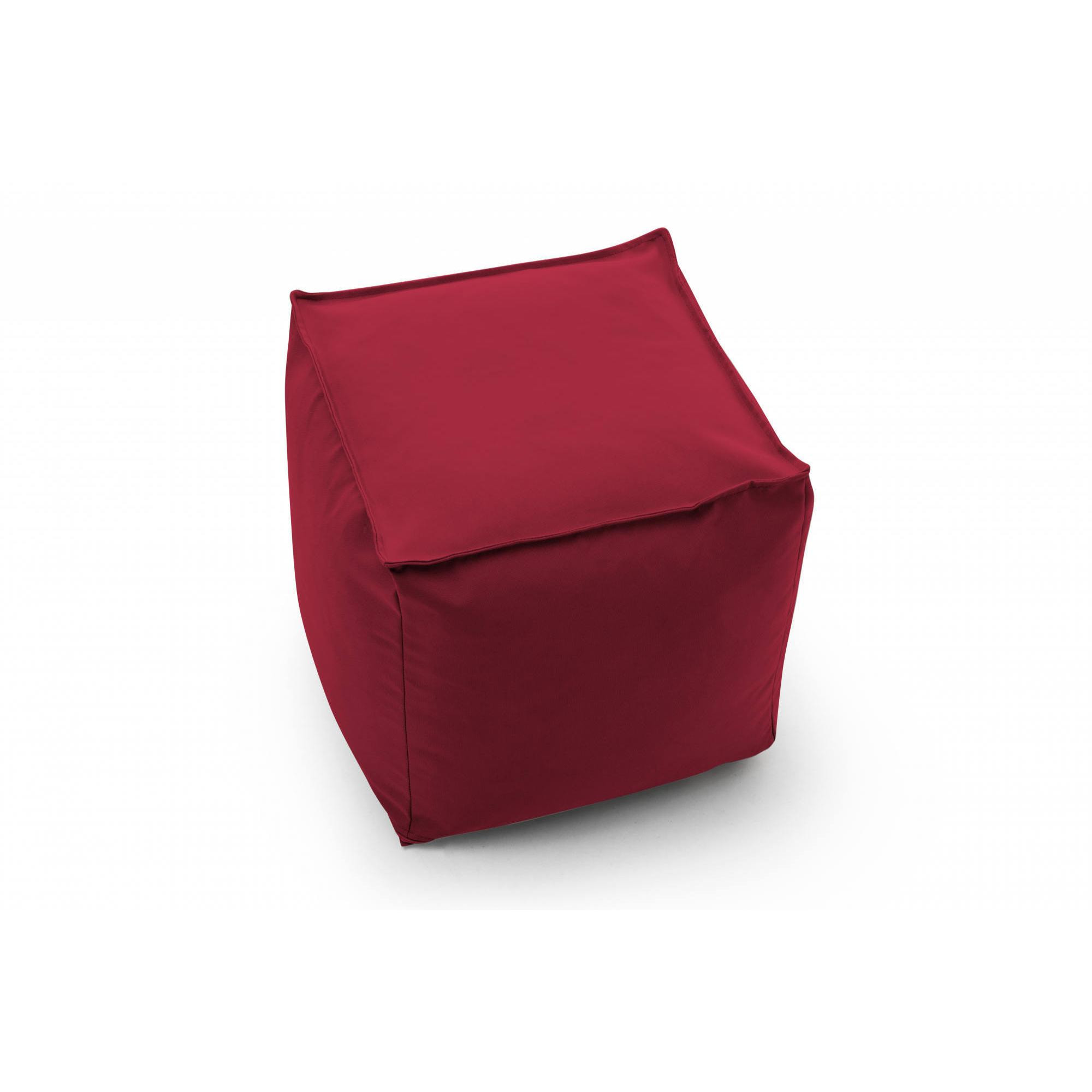 Pouf Annalaura, Pouf multifunzione, 100% Made in Italy, Poltroncina relax in tessuto imbottito, Cm 45x45h45, Rosso