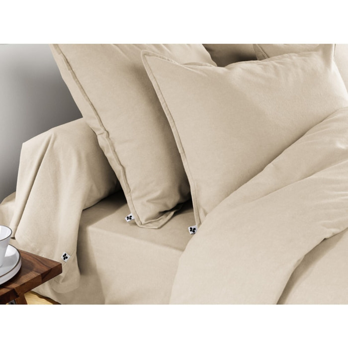 Taie D'oreiller 100 % flanelle Sable