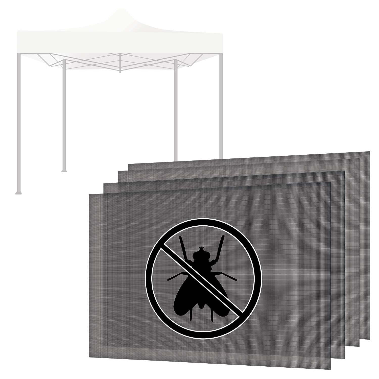 Set 4 teli zanzariera per gazebo da giardino 3x3 M kit di 4 zanzariere con velcro. 300X300X200H CM Blu