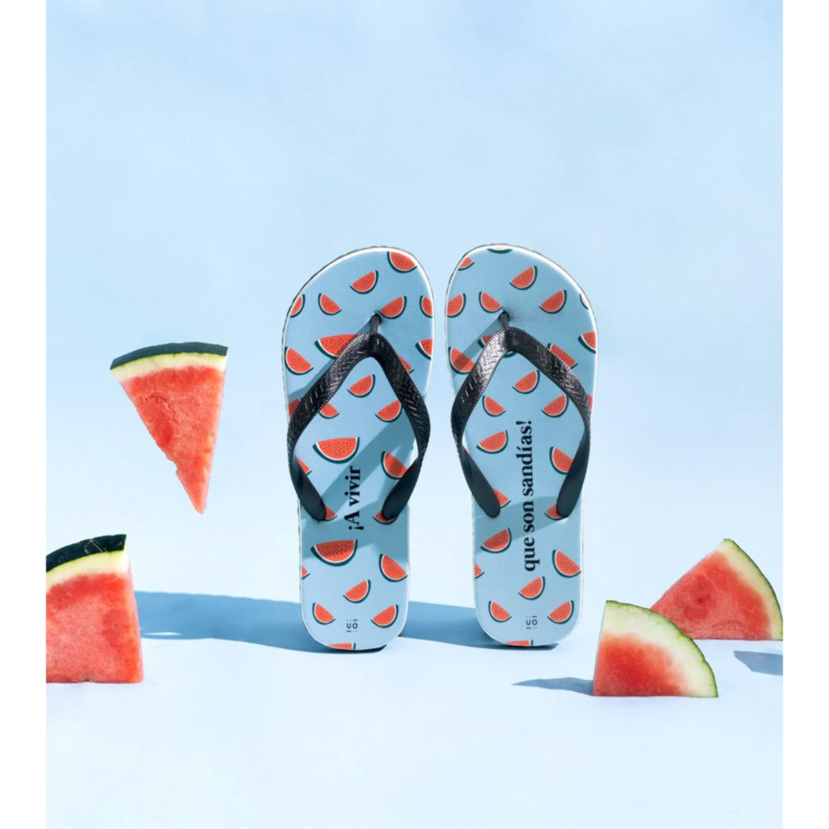 Chanclas "A vivir que son sandías"