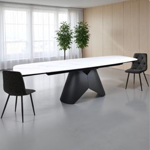 Tomasucci Table extensible KAJA en marbre blanc - GRIS
