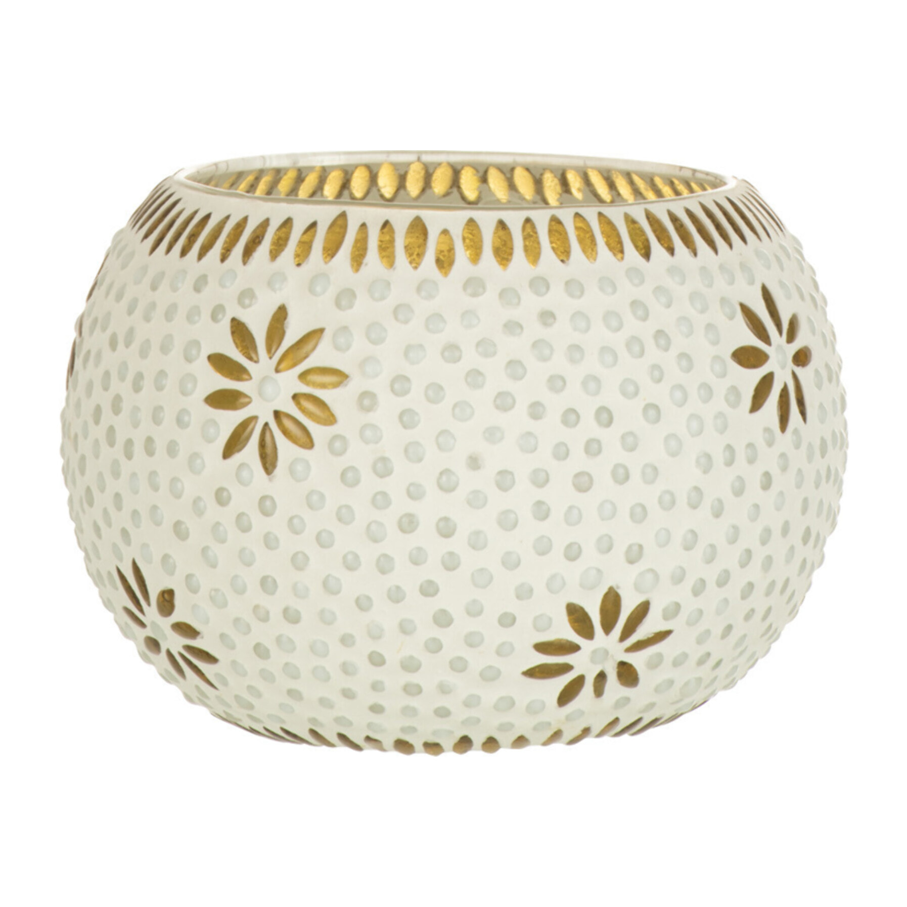 J-Line bougeoir Bram - verre - jaune - large - 2 pcs