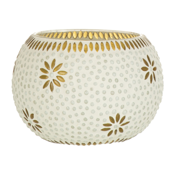 J-Line bougeoir Bram - verre - jaune - large - 2 pcs