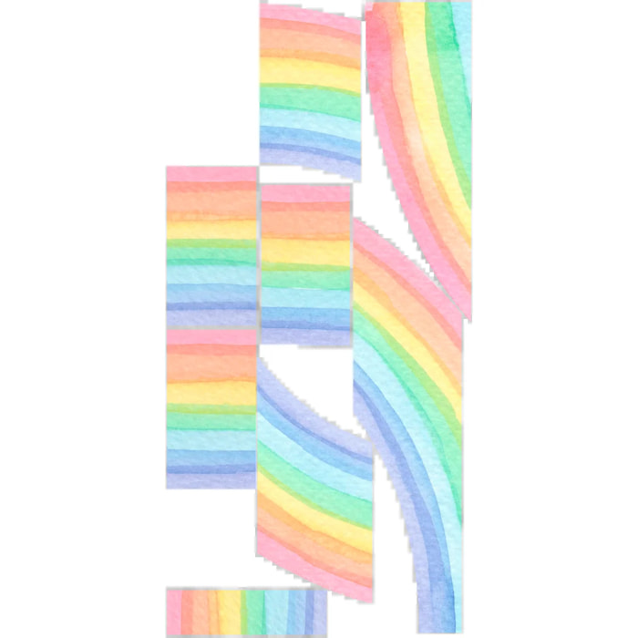 Papier peint - Ambiance Sticker - FRESQUE ARC-EN-CIEL AQUARELLE - Intissé pré-encollé - 125x60cm