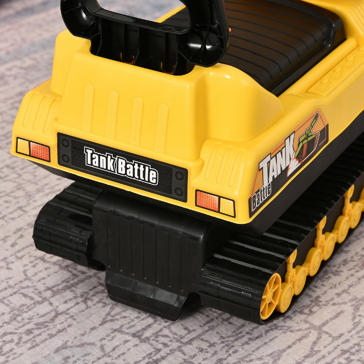 Porteur enfants voiture enfant trotteur tank 12-36 mois coffre klaxon pistolet à balles jaune