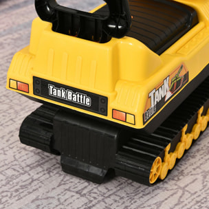 Porteur enfants voiture enfant trotteur tank 12-36 mois coffre klaxon pistolet à balles jaune