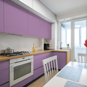 Rouleau adhésif décoratif Vinyle au Mètre - Lilas - Sticker Lavable Imperméable Mur Cuisine Meubles