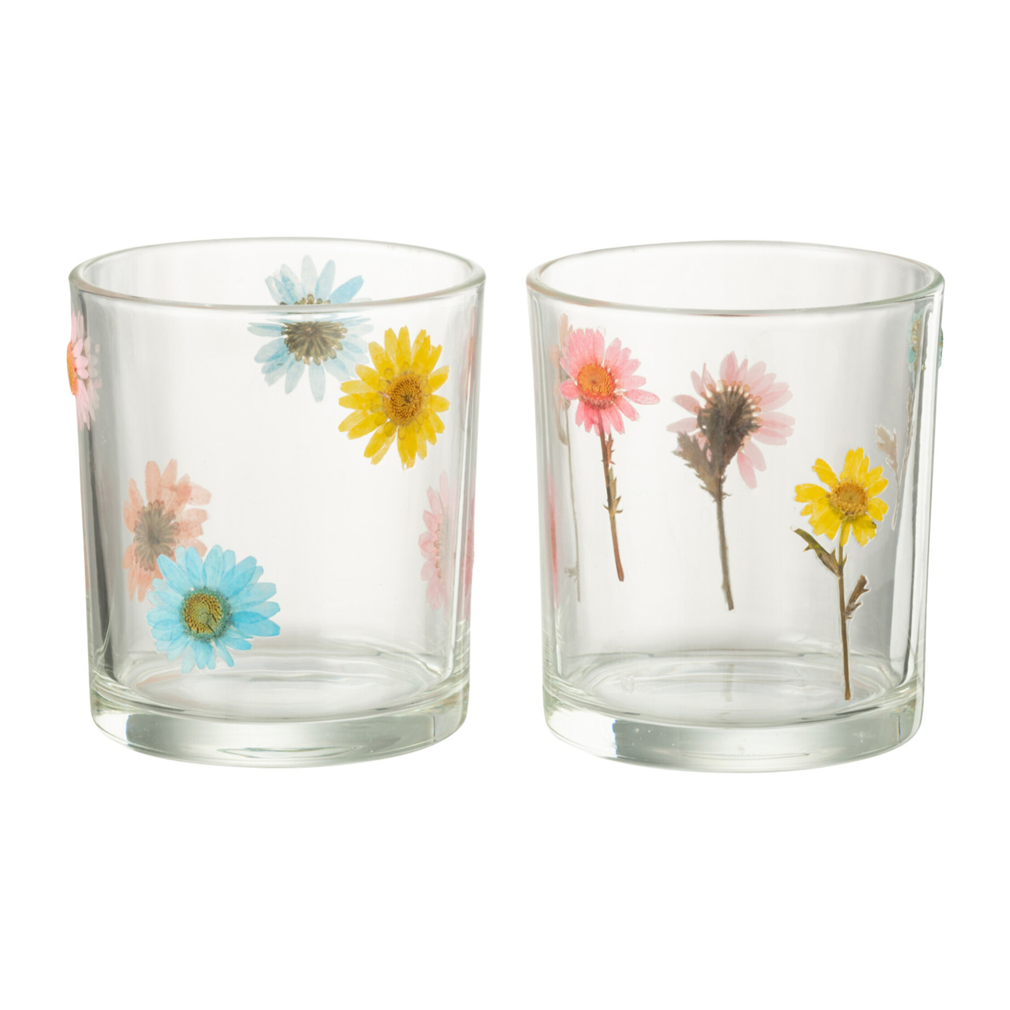 J-Line photophore Posy - verre - transparent/mix - medium - 2 pcs