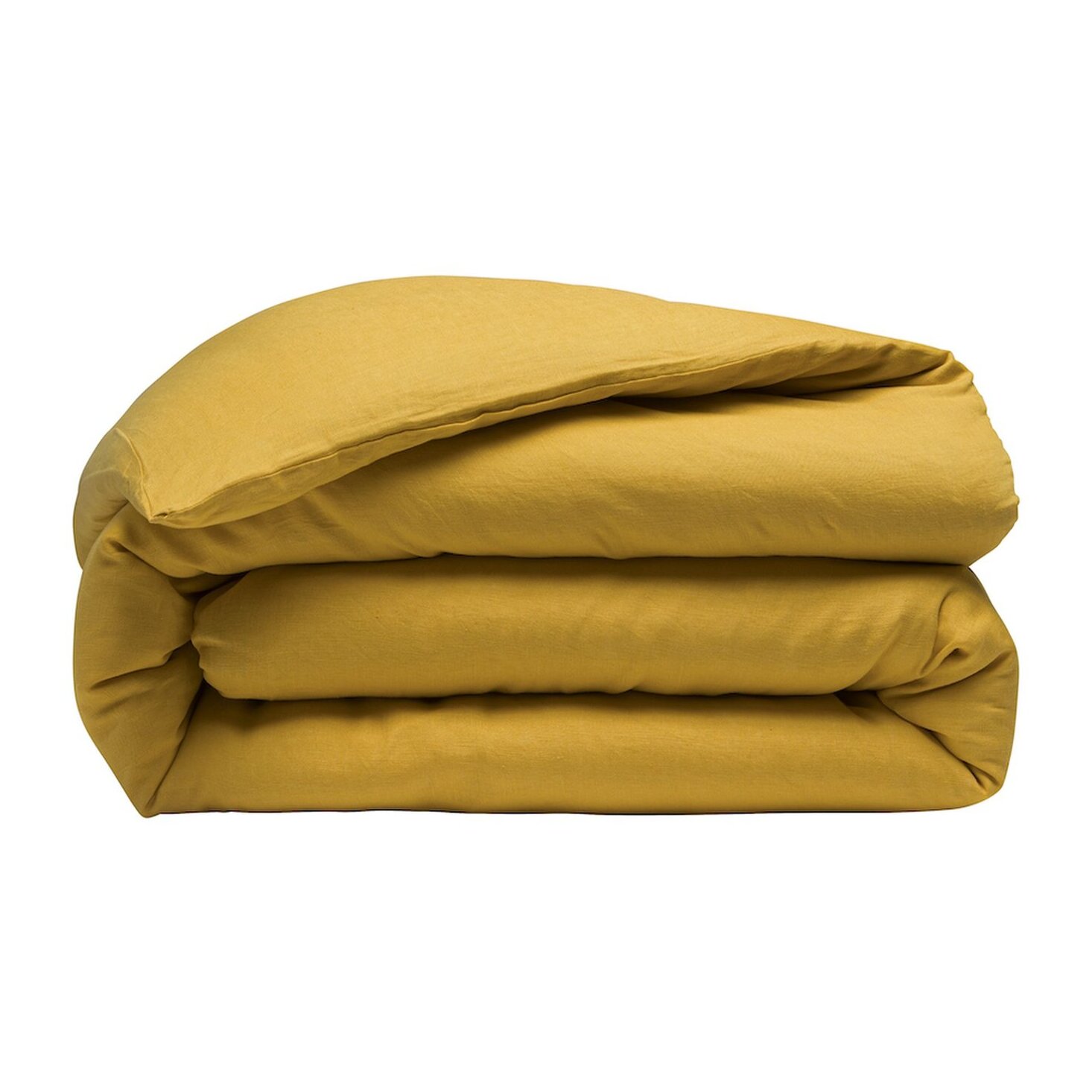 Housse de couette 100% lin lavé - jaune or