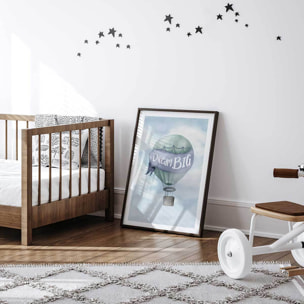 Affiche enfant rêver grand bleu  Affiche sous cadre noir